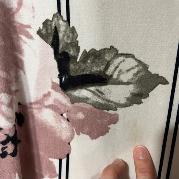 Magazine Maternity White and Pink High Low Sundress with Flutter Cap Sleeves - Picture 16 of 16